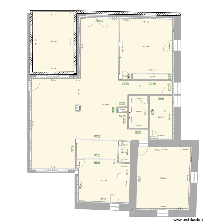 La Vergene Cotes à jour Reel avec clo. Plan de 11 pièces et 281 m2