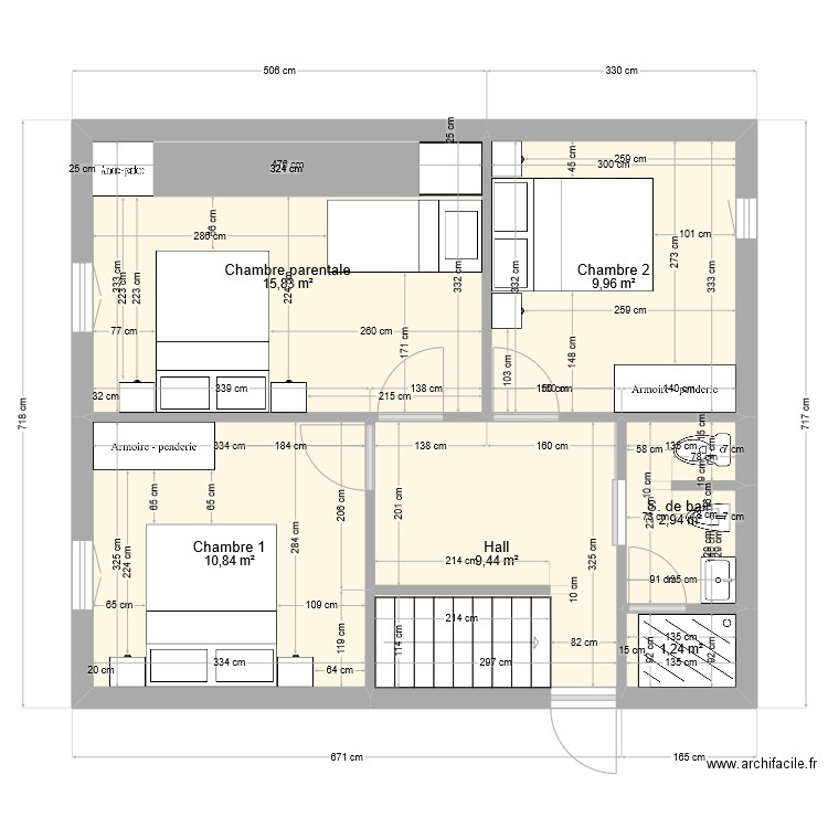 Plancher Le Bouchet. Plan de 6 pièces et 50 m2