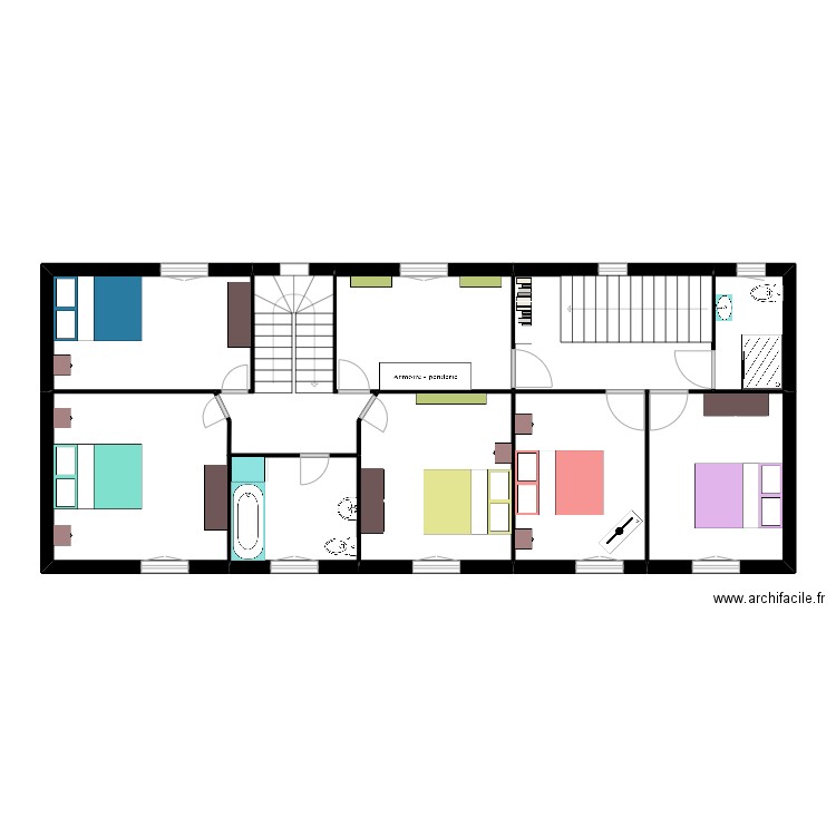 Maison_Charron_Etage. Plan de 10 pièces et 93 m2