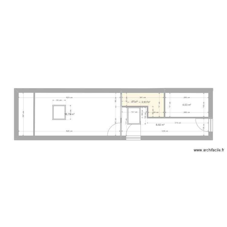 Projet STAUT. Plan de 4 pièces et 31 m2