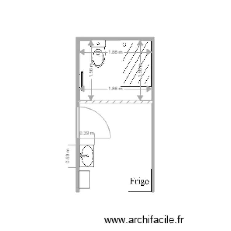 Cr&eacute;ation salle d'eau . Plan de 