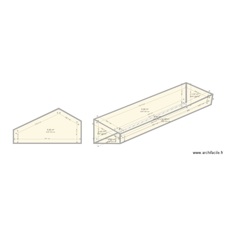 coindeau grenier. Plan de 7 pièces et 27 m2