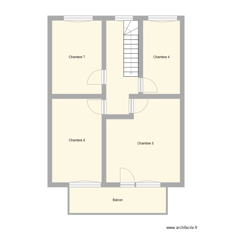 Croquis ENGEL Etage. Plan de 6 pièces et 65 m2