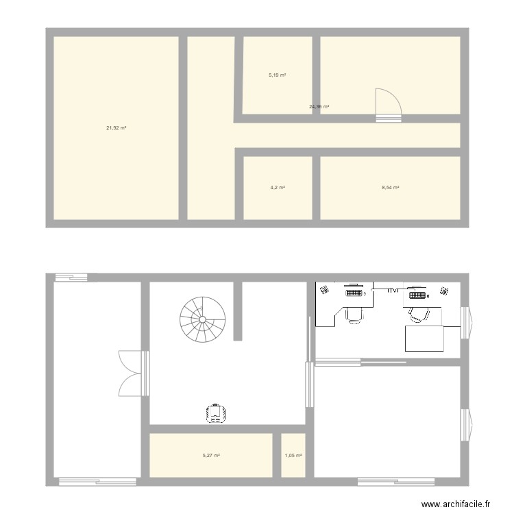 MARCILLAC. Plan de 7 pièces et 71 m2