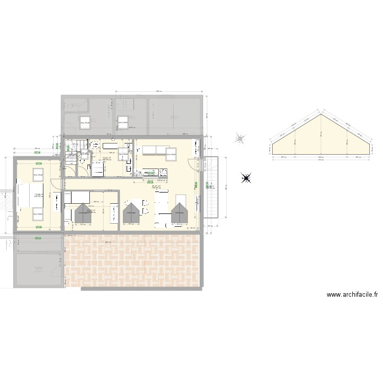 Petit Cosquet 2 version Mickael avec etage V2. Plan de 13 pièces et 215 m2