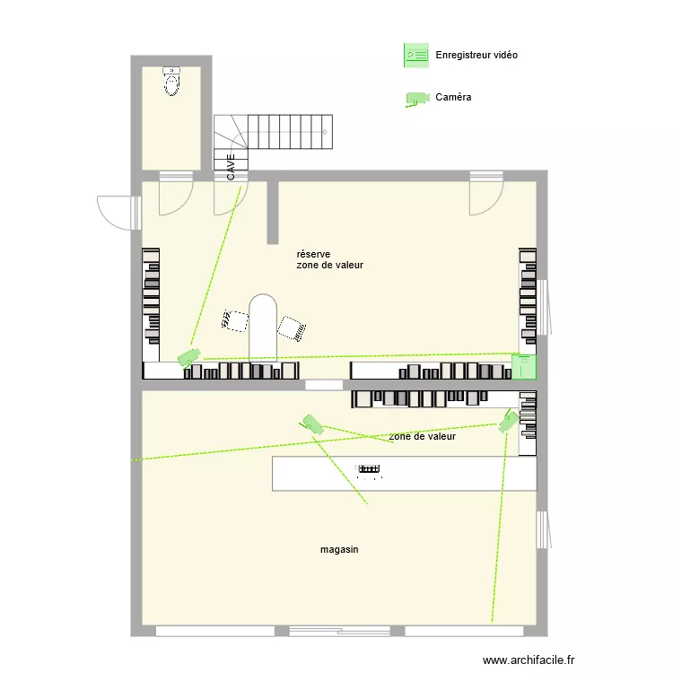 TABAC PRESSE DUPERRAY Vid&eacute;o protection. Plan de 