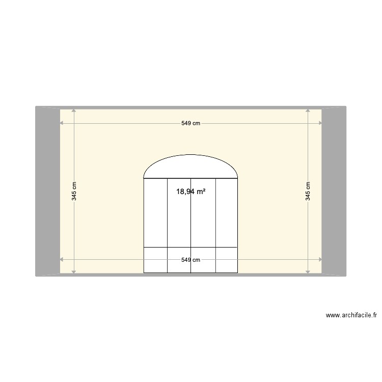 Baie piscine 200 X 250. Plan de 1 pièce et 19 m2