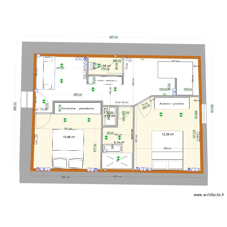 électricité étage. Plan de 0 pièce et 0 m2