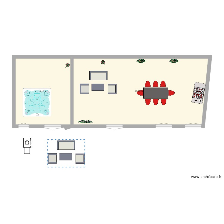 terrasse. Plan de 0 pièce et 0 m2