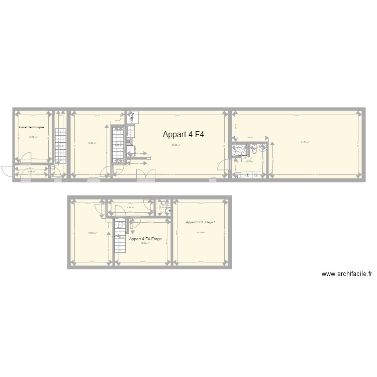 pierre de bresse Le moulin Appart F3  1 Etage. Plan de 0 pièce et 0 m2