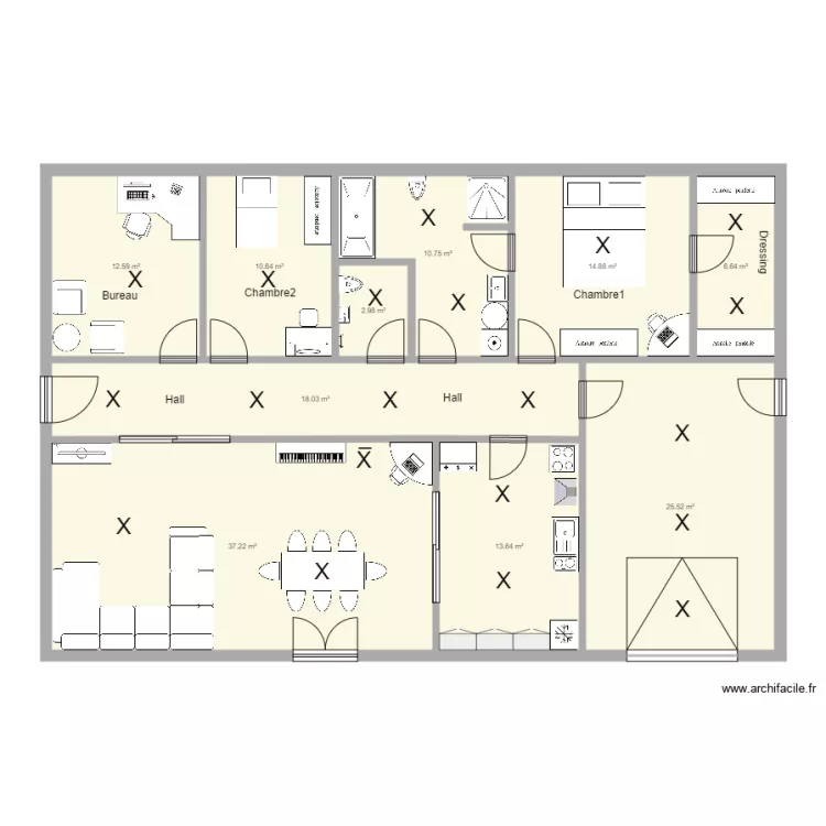 4PER maison plein pied 2. Plan de 
