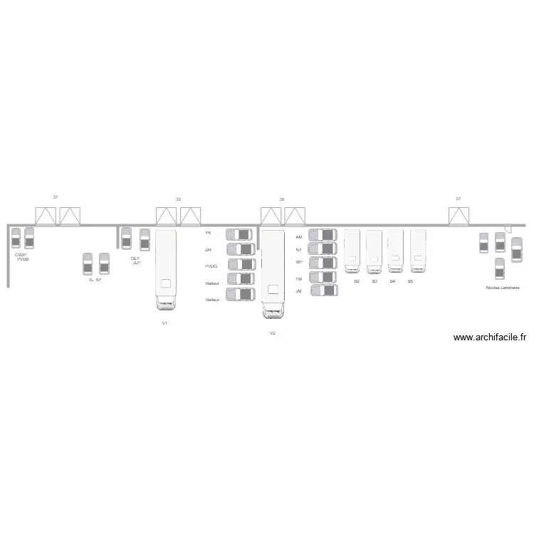 parking AS. Plan de parking AS. Plan de