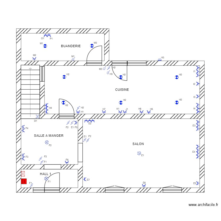 ANNE RDC. Plan de 6 pièces et 63 m2