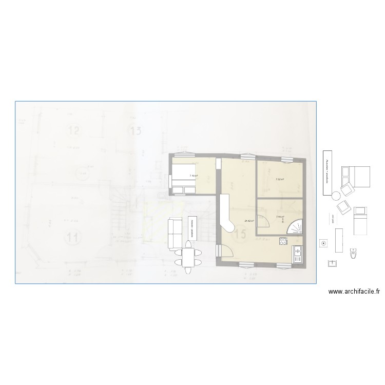 P2 tROUVILLE. Plan de 0 pièce et 0 m2