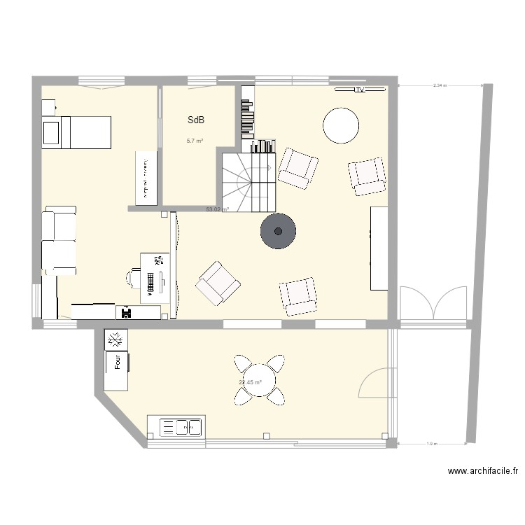 Maison Vaux sur mer RDC projet 1. Plan de 0 pièce et 0 m2