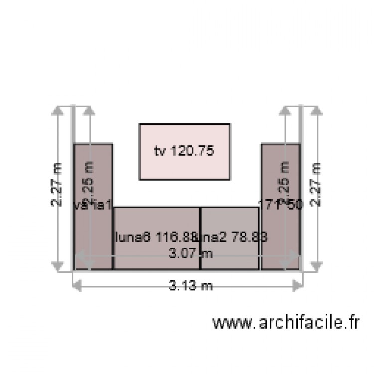 mur tv chambre. Plan de 0 pièce et 0 m2