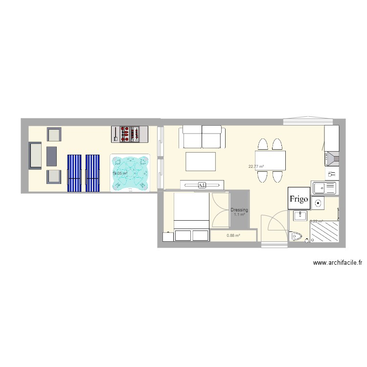 35 m2  Elancourt 19m2 Terasse   vc v . Plan de 0 pièce et 0 m2