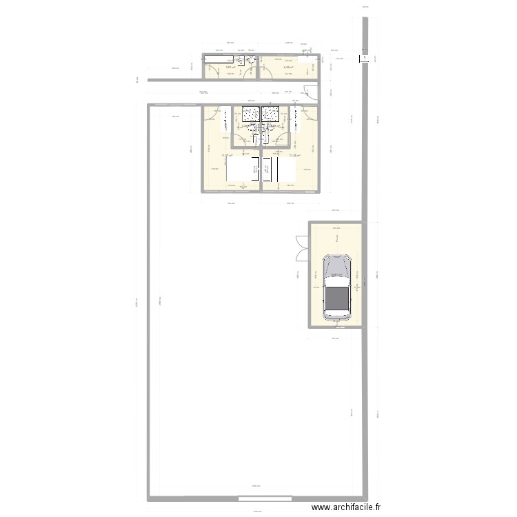 maison plage garage. Plan de 11 pièces et 82 m2