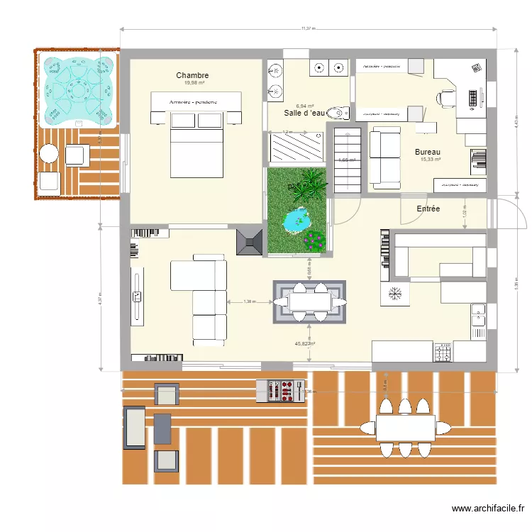 la maison du Bonheur avec cave et atelier de transformation. Plan de 