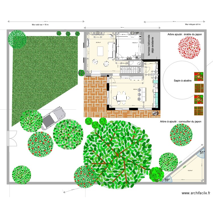 villa Lili plain pied 3 bis urbanisme. Plan de 6 pièces et 78 m2