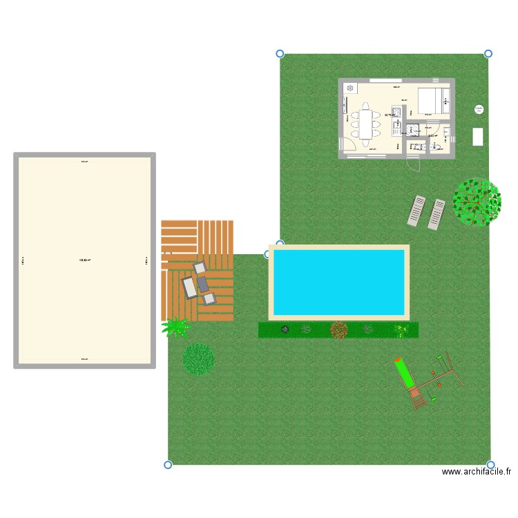 pool house 3. Plan de 3 pièces et 131 m2