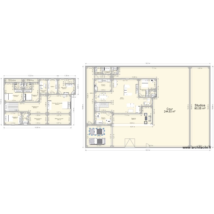 Meyer duplex 2. Plan de 28 pièces et 726 m2