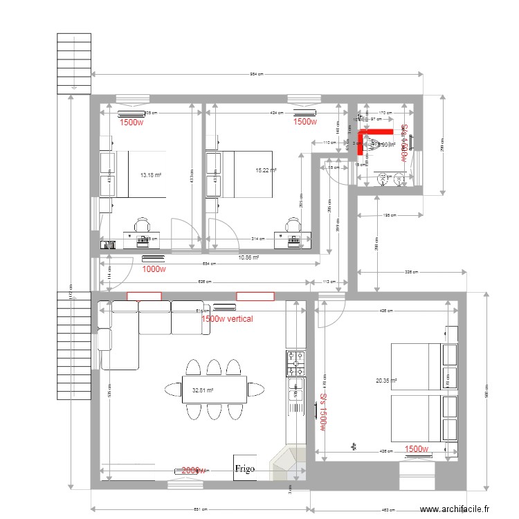 maison farrapa chauffage. Plan de 0 pièce et 0 m2