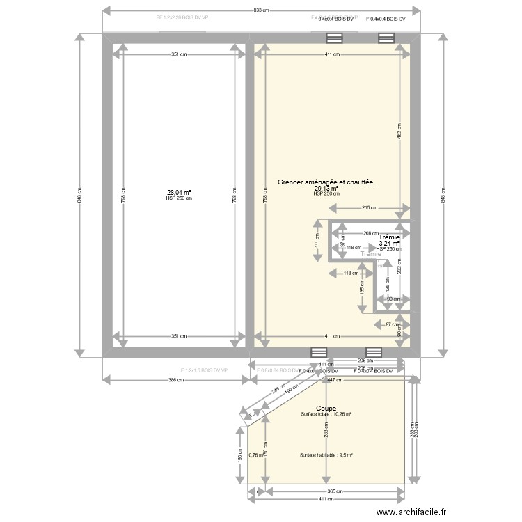 ML22013380 . Plan de 16 pièces et 182 m2