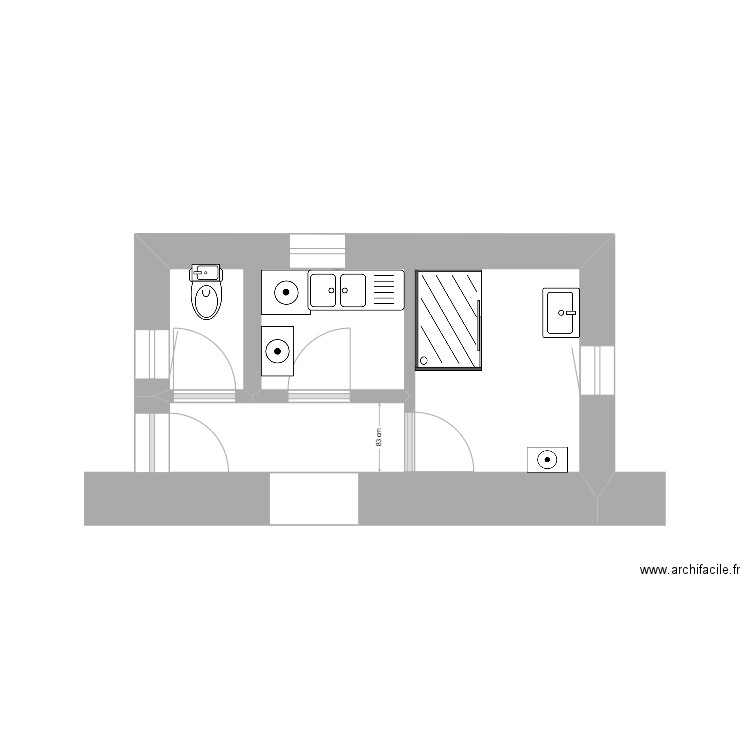 SDB WC RDC. Plan de 0 pièce et 0 m2