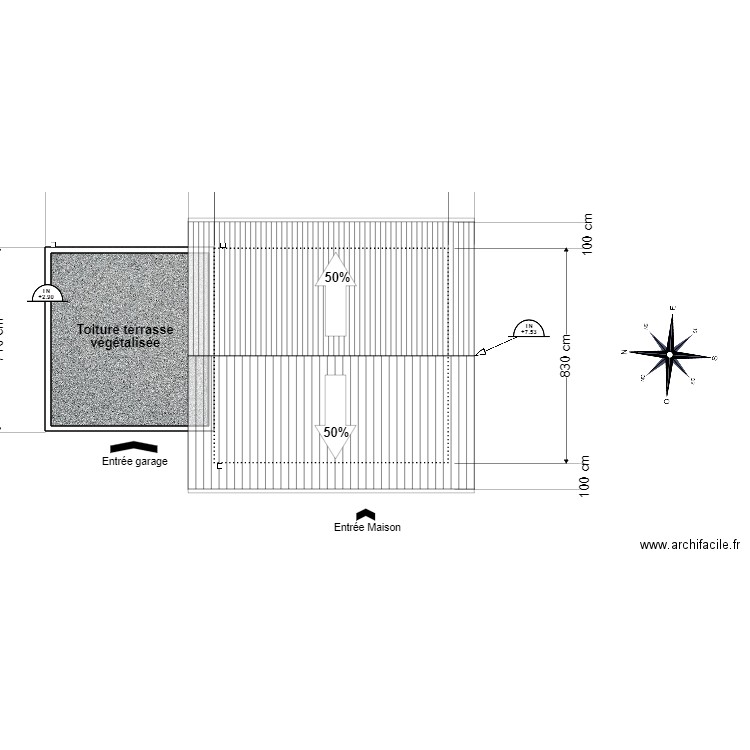 Plan toiture. Plan de 2 pièces et 86 m2