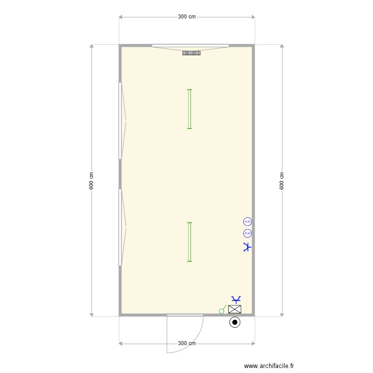 Tegec. Plan de 1 pièce et 17 m2