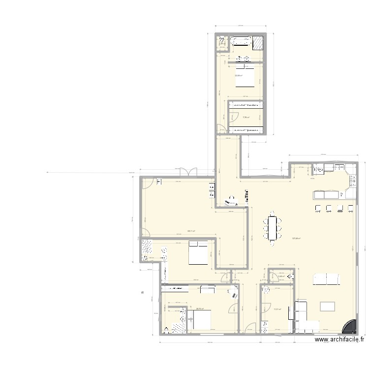 MAISON V7. Plan de 8 pièces et 263 m2