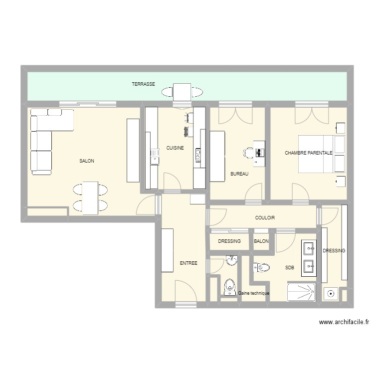Appartement Ferney. Plan de 17 pièces et 98 m2
