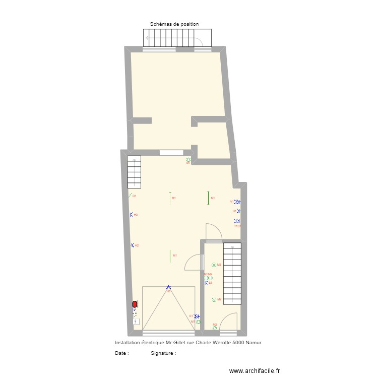 pierre gillet namur. Plan de 18 pièces et 218 m2