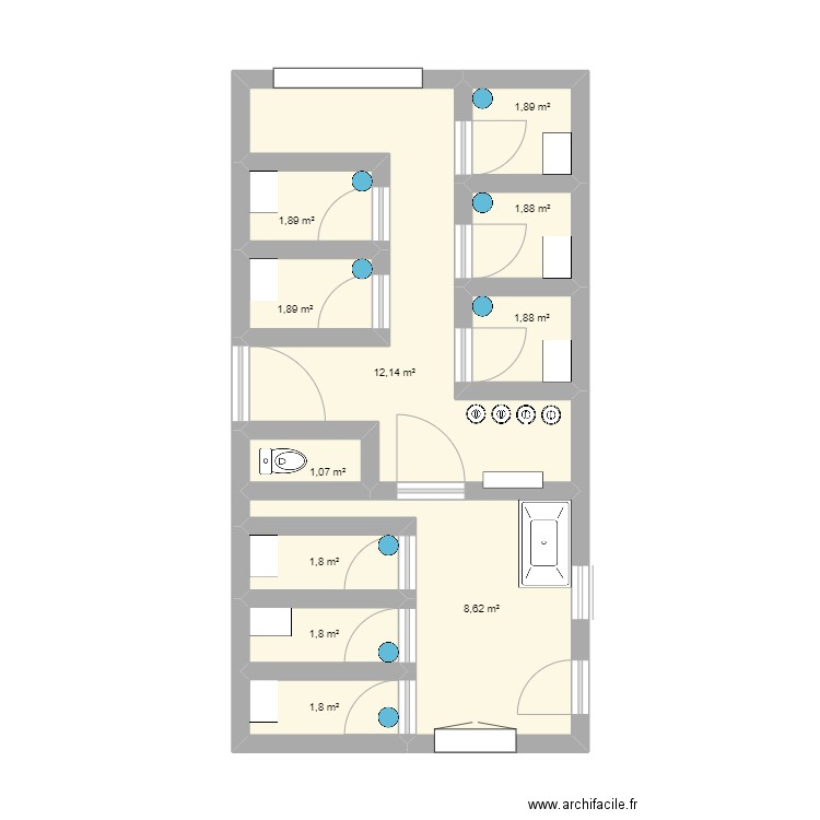 plan du bâtiment des boxs intérieur. Plan de 0 pièce et 0 m2