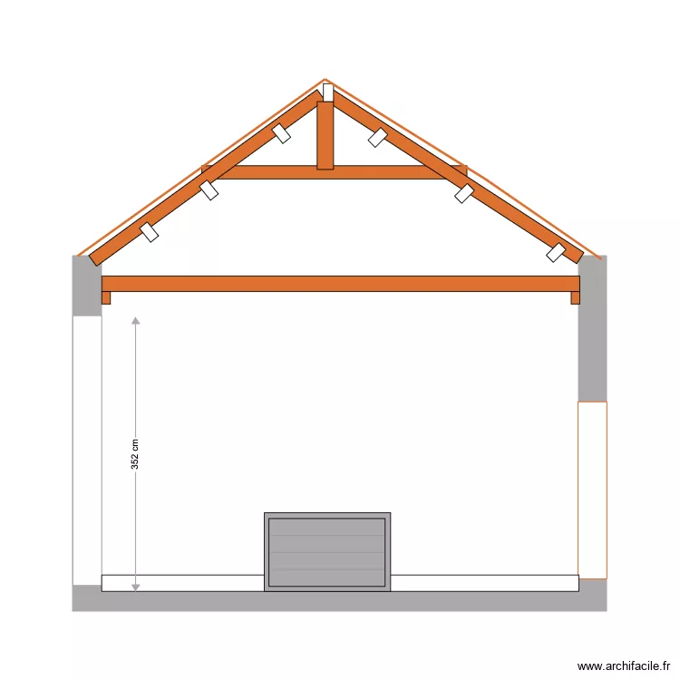 facade laterale coupe. Plan de 