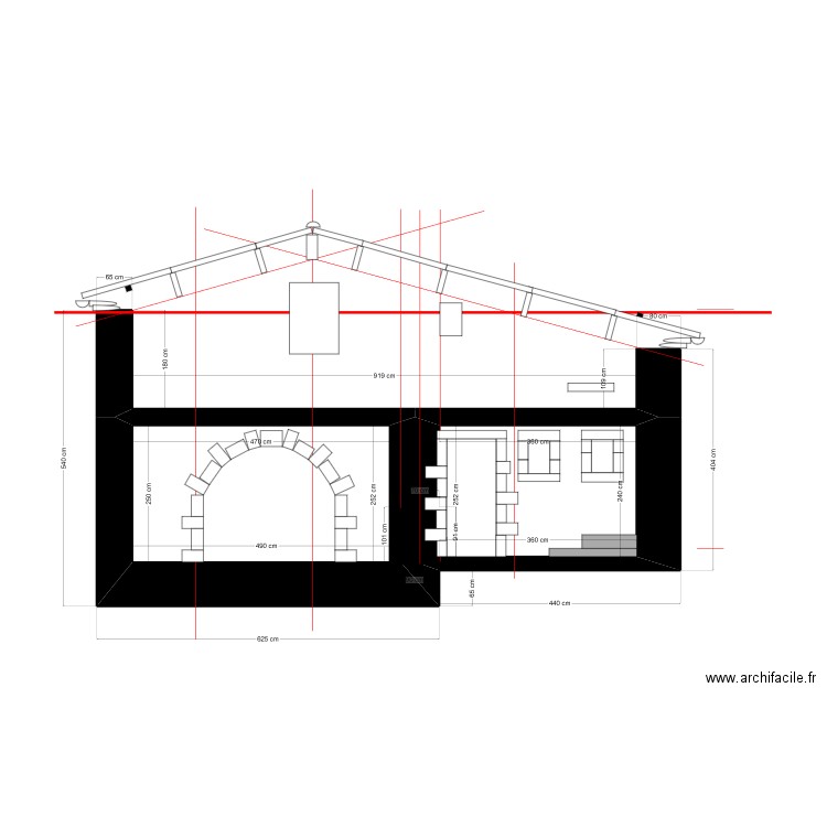 PLAN BERGERIE PIGNON EST. Plan de 1 pièce et 20 m2