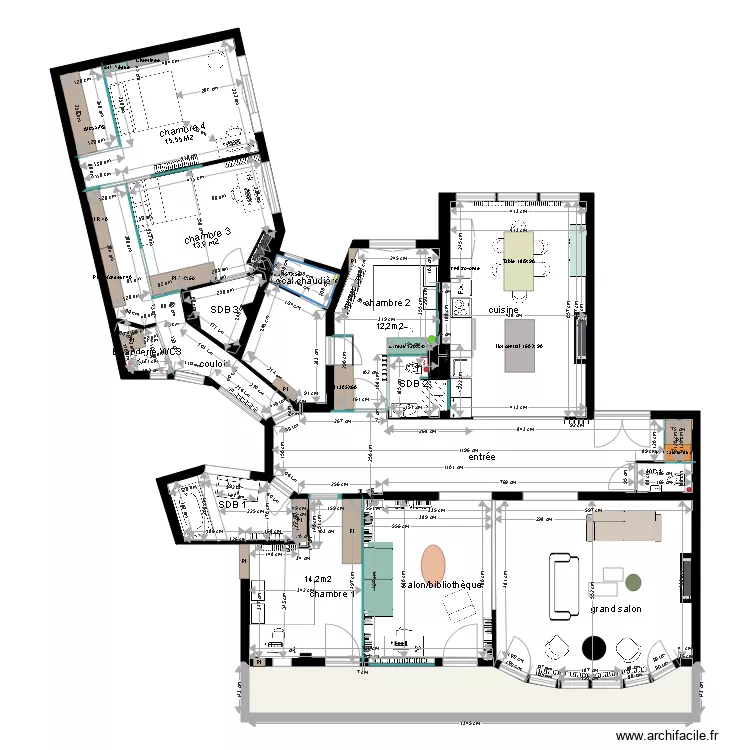 appartement THILLOY Plan Ma&ccedil;onnerie. Plan de 