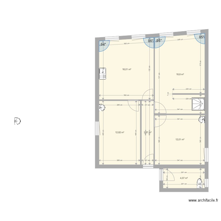 appartement blanc. Plan de 0 pièce et 0 m2