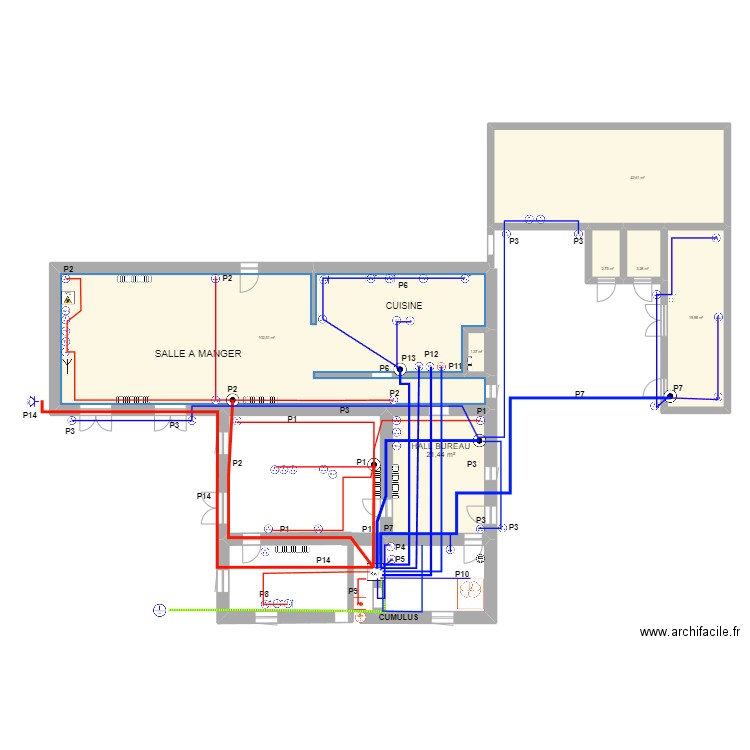 maison clarac ELECTRICITE prise RDC. Plan de 7 pièces et 194 m2