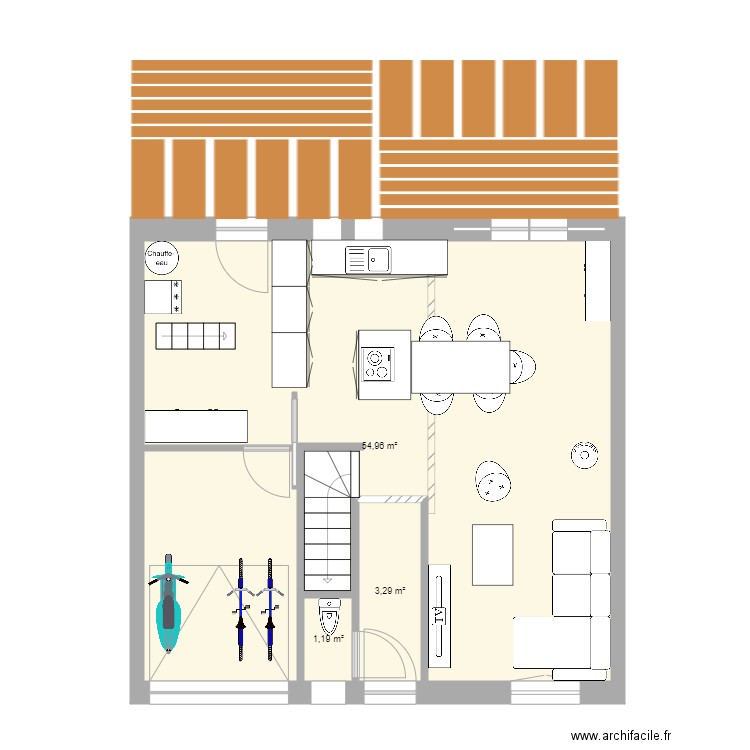 RDC modifie. Plan de 0 pièce et 0 m2