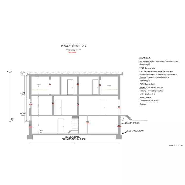 Wallasch SCHNITT NEU. Plan de 