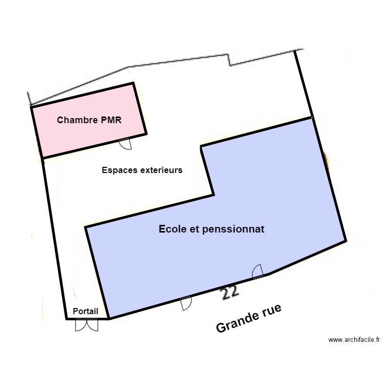 Plan de masse Fontaine Chaalis. Plan de 4 pièces et 330 m2