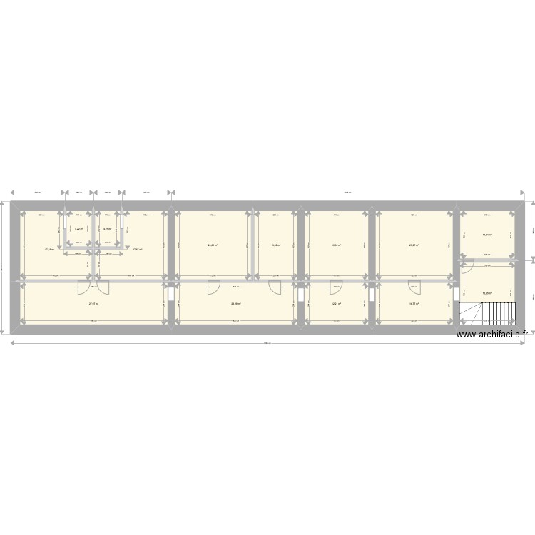 aile gauche 2. Plan de 14 pièces et 230 m2