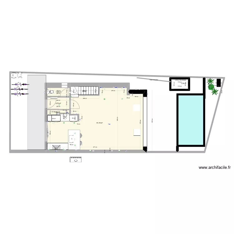 JdA terrain et piscine ERBTPbis. Plan de 