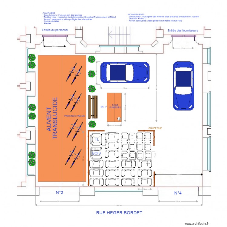 Nouvelle entrée du personnel aménagement version 5. Plan de 0 pièce et 0 m2