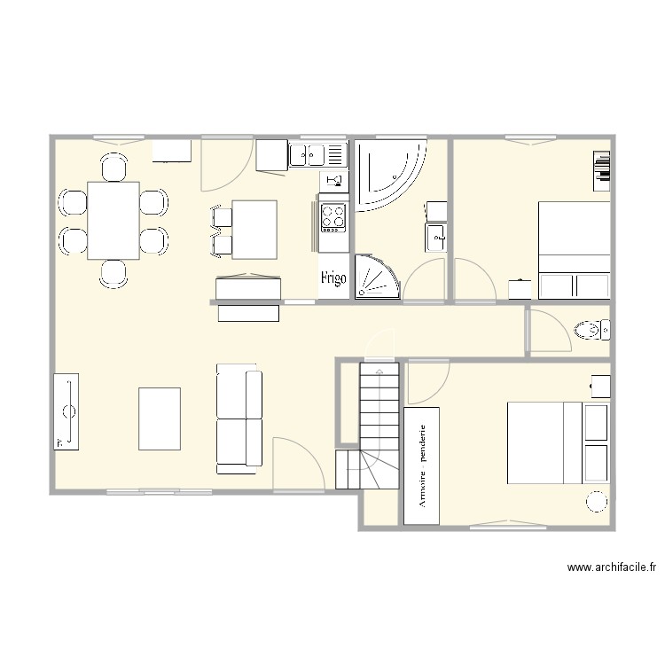 Maison avec salon. Plan de 0 pièce et 0 m2