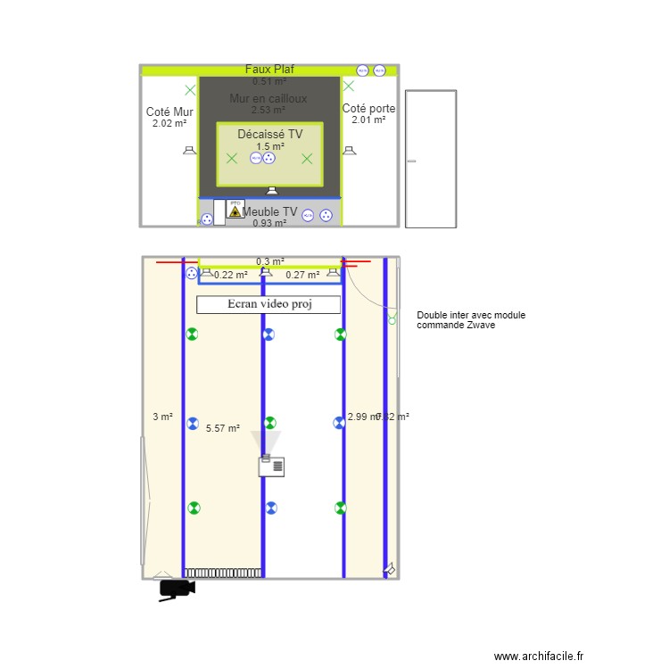 Ossature salon V2. Plan de 0 pièce et 0 m2