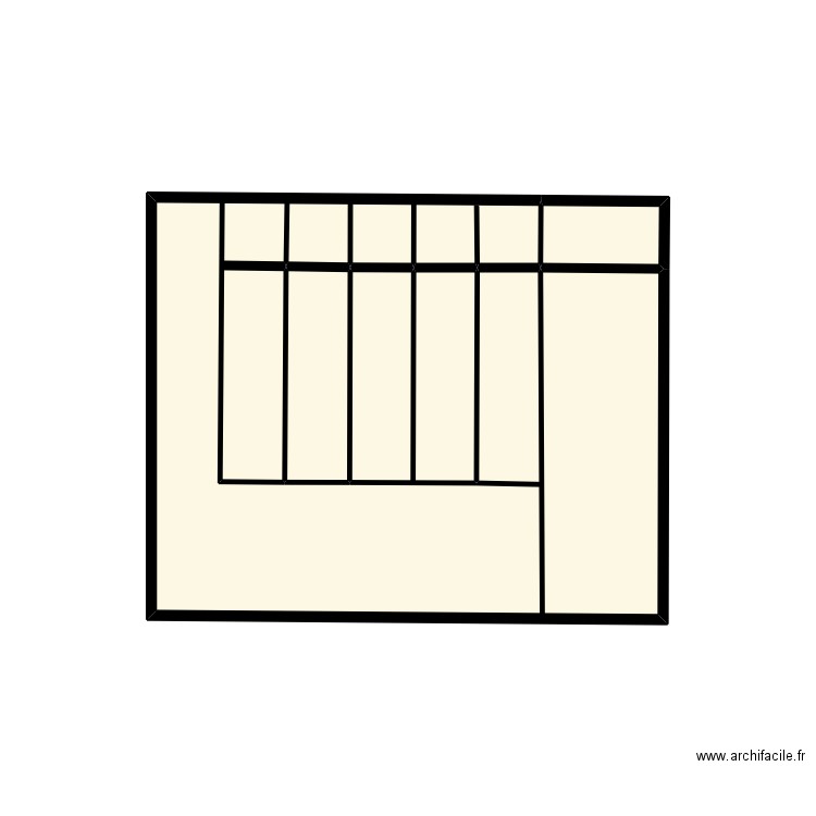 Verrière. Plan de 4 pièces et 9 m2