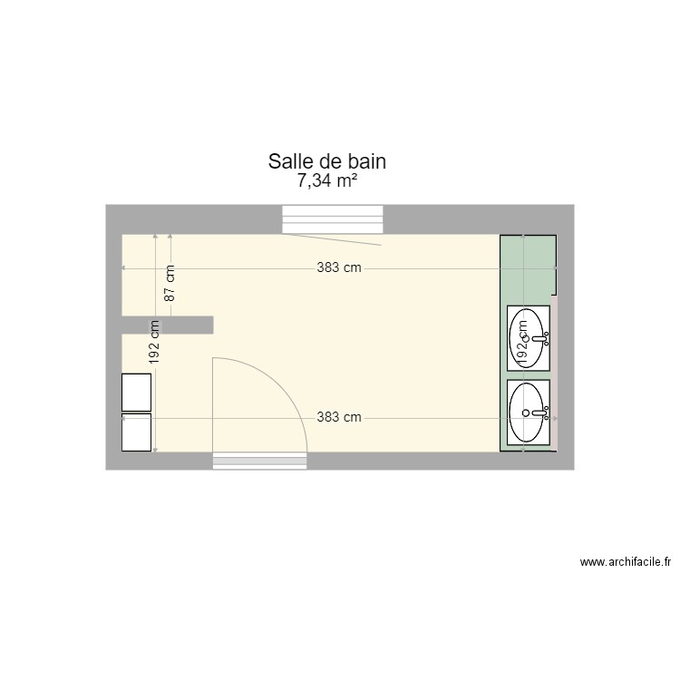 Salle de bain actuelle. Plan de 0 pièce et 0 m2